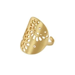 Daisy flower ring gold plated