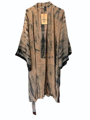 Vintage sarisilk short Dubai kimono Sand Dip dye Onesize