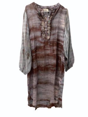 Vintage sarisilk Dubai dress Aubergine/lavender dipdye S/M