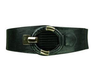 Waist Belt elastic Vegan kroko Black