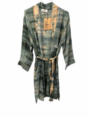Vintage sarisilk short kimono Fullmoon 1 dipdye Onesize