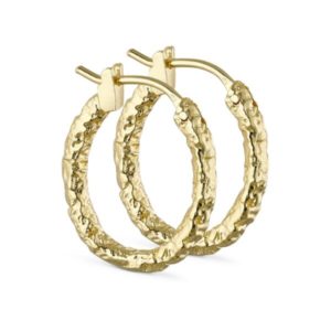 Oval foil earring small gold