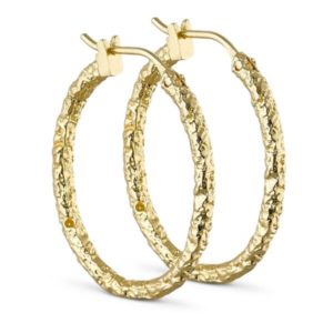 Oval foil earring medium gold