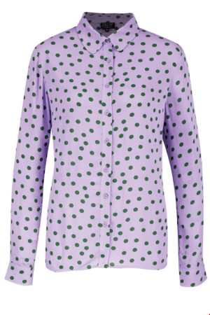 Shirt blouse Polkadots lavender
