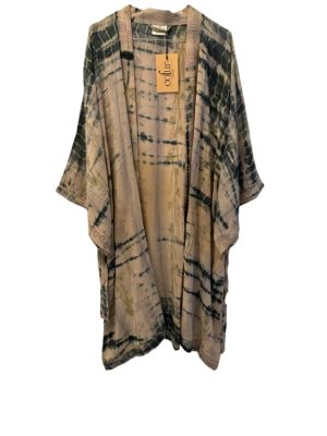 Vintage sarisilk short Dubai kimono Latte Dip dye Onesize