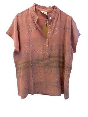 Skagen shirt sarisilk M/L Rose sequin dip dye