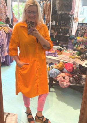 Amaze shirt dress orange, Onesize