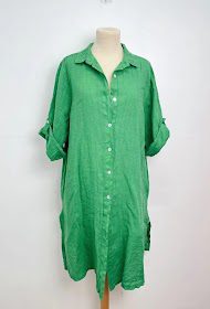 Viola linen dress Green, onesize