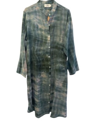 Vintage sarisilk Dubai shirtdress dipdye XL 8