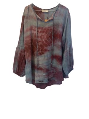Jaipur shirt sarisilk XL Burgundy dip dye