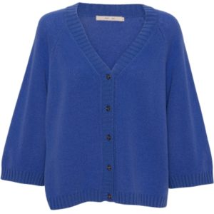 Merino/cashmere cardigan blue