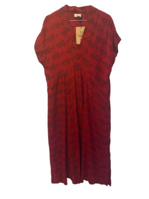 Vintage sarisilk Casual Long dress Dark red M/L