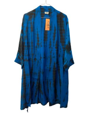Vintage sarisilk short kimono Blue dipdye onesize