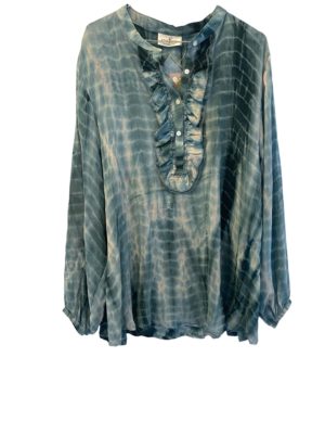 Vintage sarisilk Lyon shirt havgus dipdye XL