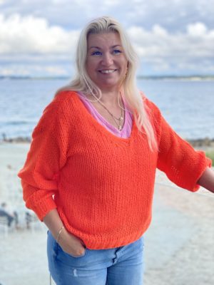 Asti V-neck knit, Orange