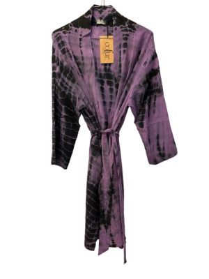Vintage sarisilk short kimono Purple dipdye onesize