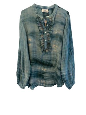 Vintage sarisilk Lyon shirt havgus dipdye 1 M/L