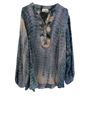 Vintage sarisilk Lyon shirt havgus dipdye 2XL