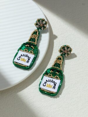 Champagne earring sequin green