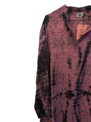 Vintage sarisilk Asti shirtdress pep rose dip dye M/L 7
