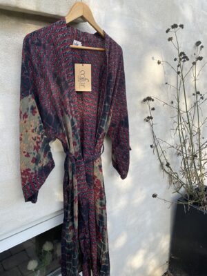 Cofur sarisilk short Dubai kimono burgundy dipdye