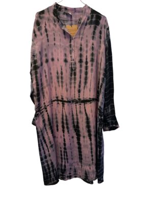 Vintage sarisilk Asti shirtdress Rose dip dye XL 12