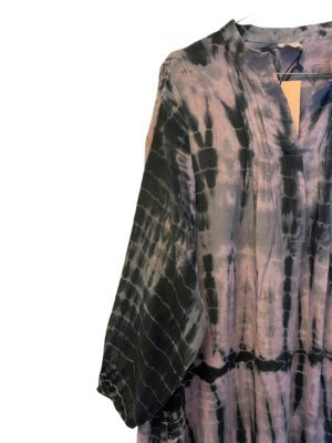 Vintage sarisilk City shirtdress grey/rose dip dye M/L