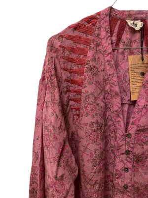 COFUR Khalifa shirt sarisilk embrodery S/M 16 , Pink