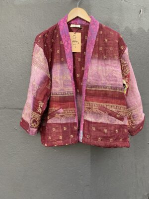 Vintage Kantha jacket Multi Burgundy/Pink