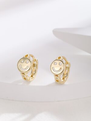 Smiley gold earrings