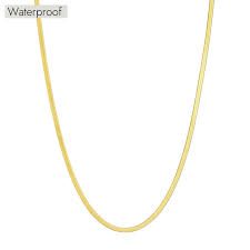 Flora Waterproof 2mm Snake Necklace IP Gold