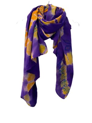 Cofur Scarf / Sarong , Purple/orange batik