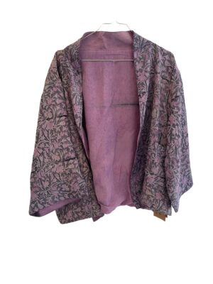 Cofur, sarisilk reverseable short jacket Purple black dipdye