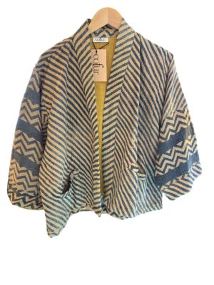 Vintage Kantha jacket Striped, Onesize