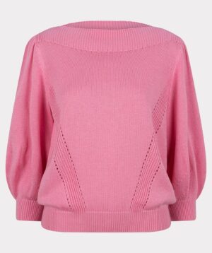 ESQUALO Knit sweater Puffed sleeve bubblegum
