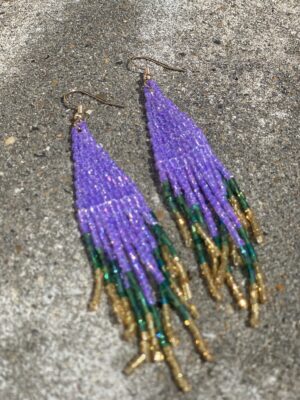 Fringe earrings Purple