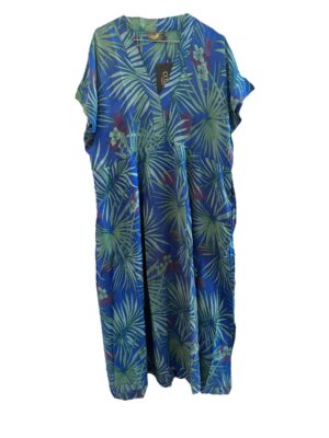 Cofur, sarisilk Casual Long dress, Blue jungle XL
