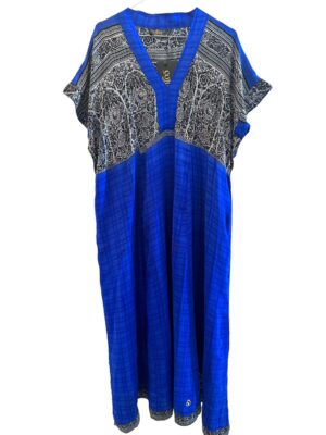 Cofur, sarisilk Casual Long dress,Royal Blue XL