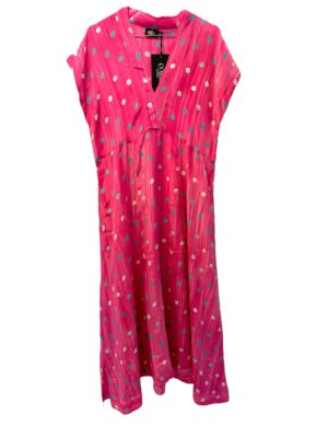 Cofur, sarisilk Casual Long  dress pink dots S/M