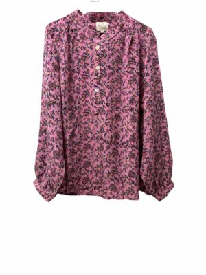 ByLi silk blouse L/XL, Pink floral