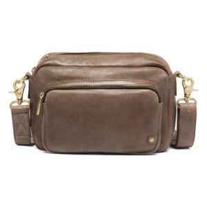 Crossover taske med front lomme / 14132 – Taupe