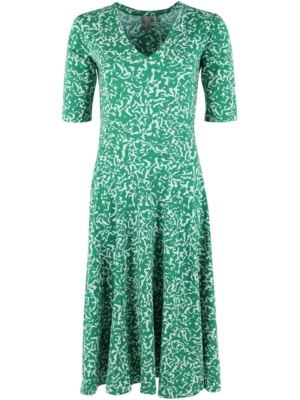 ORGANIC – Danandreasen Modal Slub Dress Grass Green/Chalk RIPPLES