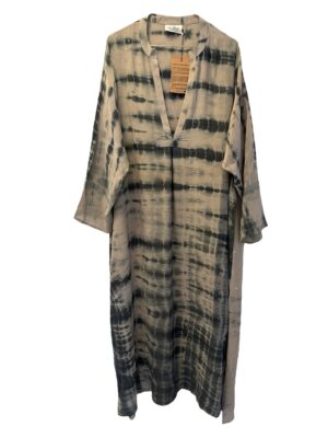 COFUR,Vintage sarisilk Goa maxidress Grey dipdye 2XL