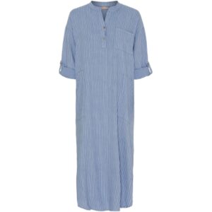 Marta Ness Long linen dress Blue stripe