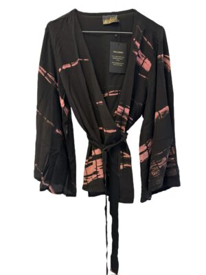 COFUR wrap shirt sarisilk black/pink dipdye M/L