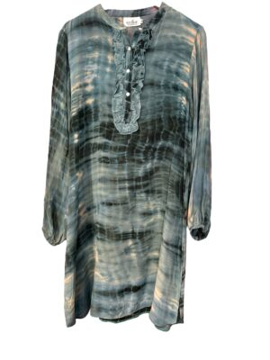 COFUR, Vintage sarisilk Frill shirtdress Havgus M/L