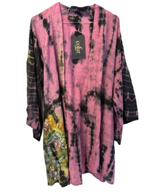 COFUR sarisilk short Dubai kimono Pink dipdye