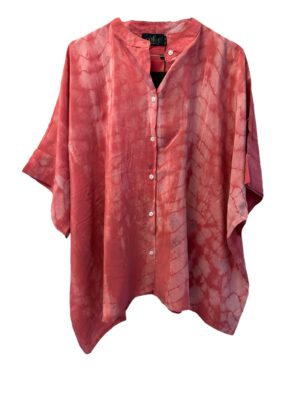 Vintage Sarisilk Diva blouse, pink Dipdye Onesize