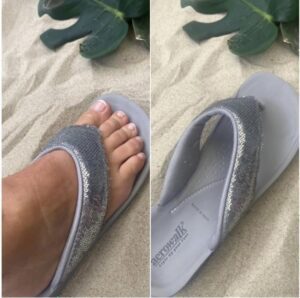 Aerowalk sandal, Silver Sequin