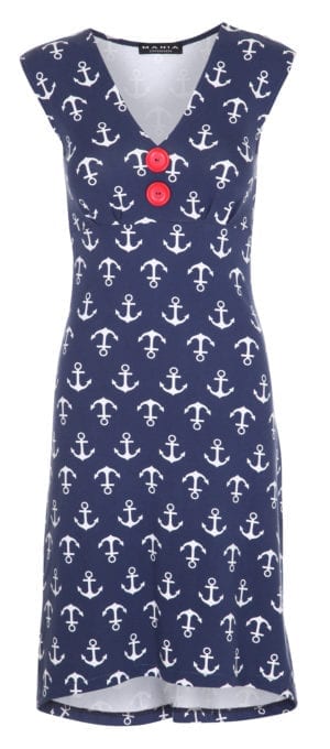 Pin-up dress anchor navy
